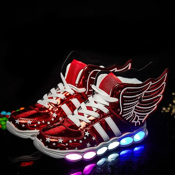 Детская Повседневная светящаяся обувь Кроссовки для мальчиков и девочек