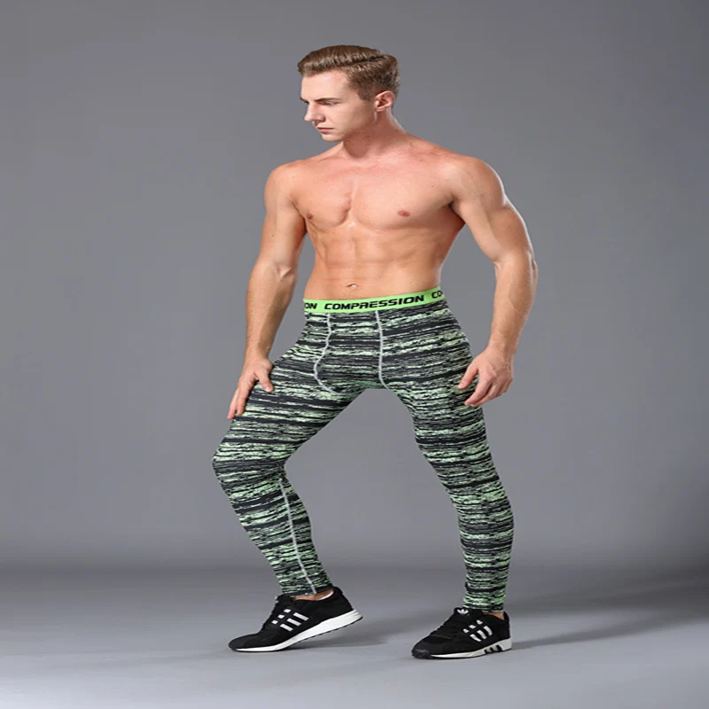 2017 New men camouflage/compression tights/Leggings Running sports/Gym male trousers/capris of fitness/pants quick-drying | Спорт и