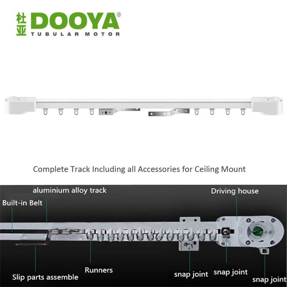 

Dooya DT52S 75W Motor+6M or Less Track+UK Type WIFI Curtain Switch,Touch on/off,Tuya App WIFI Remote,Support Alexa/Google Home