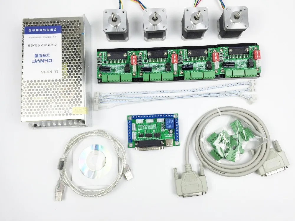 CNC роутер mach3 4 осевой комплект шт. TB6560 Драйвер + 5 шаговый двигатель контроллер nema17