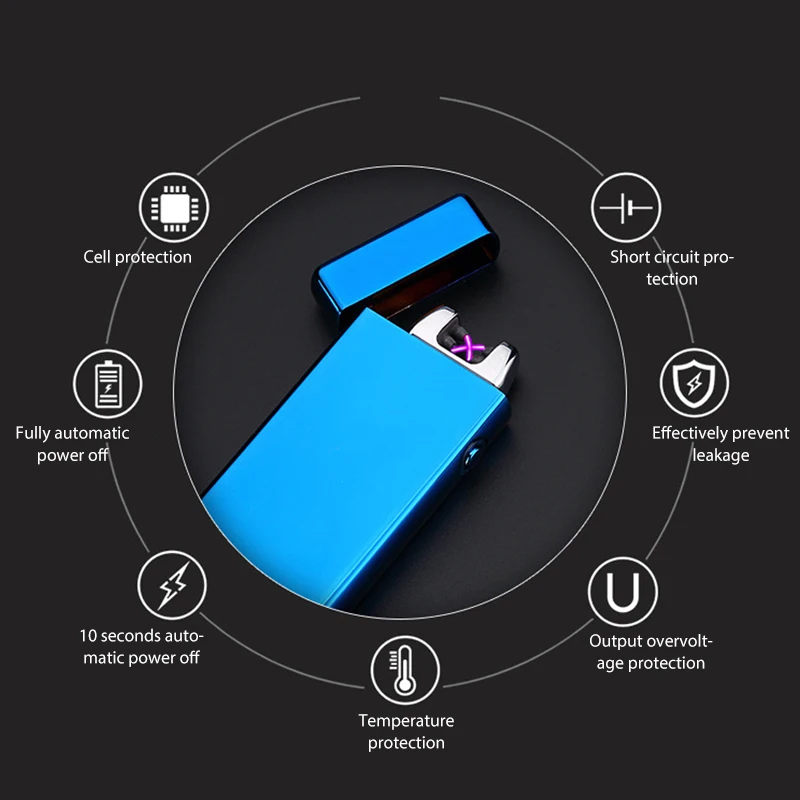 Электронная Usb зарядка двойная дуговая Зажигалка плазменная электронная импульсная Зажигалка сенсорный экран электронная зажигательная машина дуговая зажигалка