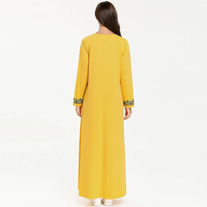 Женское мусульманское платье с цветочной вышивкой Abaya элегантное Кафтан в Дубае