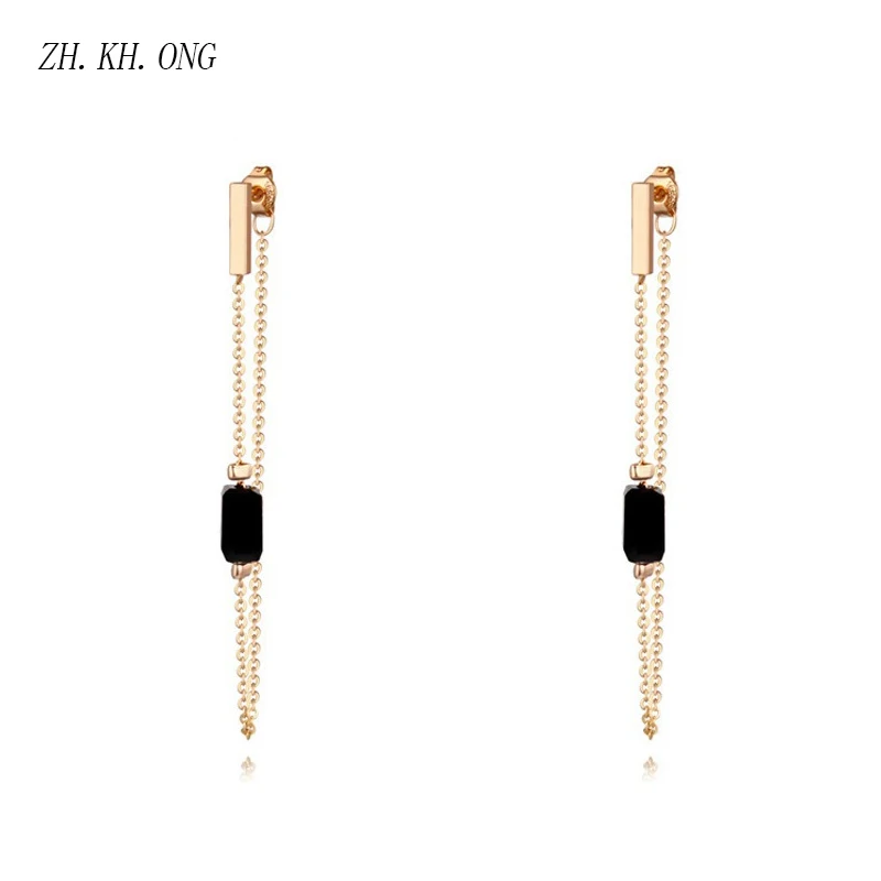 Ж. Х. Онг Европейский Винтаж длинный отрезок кисточка висячие серьги внедрить