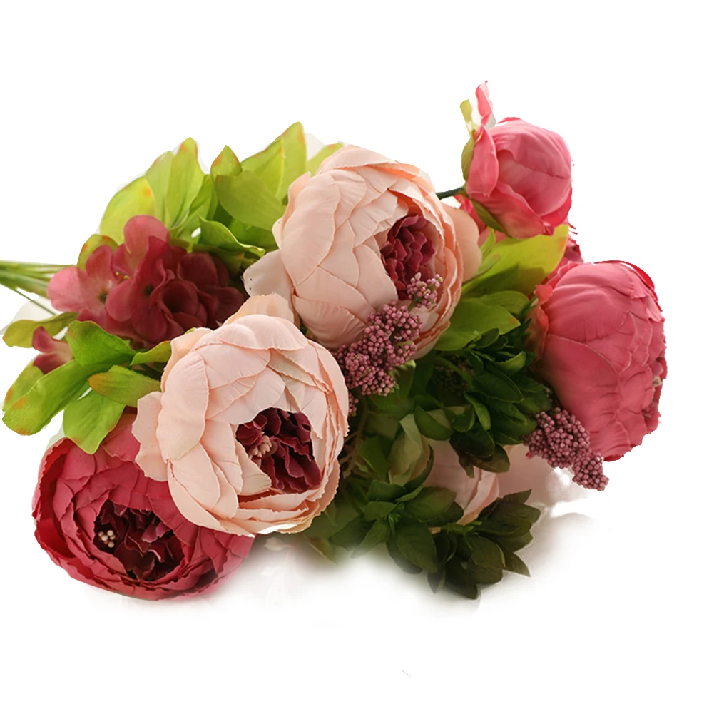 Свадебный букет шелковые поддельные вечерние свадебные декор яркий стол