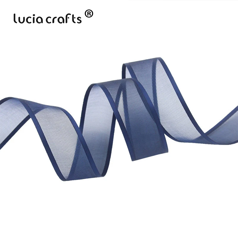 C12 Navy Blue Lucia crafts 10 ярдов/10/15/25 мм ленты из органзы, украшение для свадьбы, дома Декор DIY Швейные подарочная упаковка ручной работы аксессуары P0431 - Цвет: C12 Navy Blue