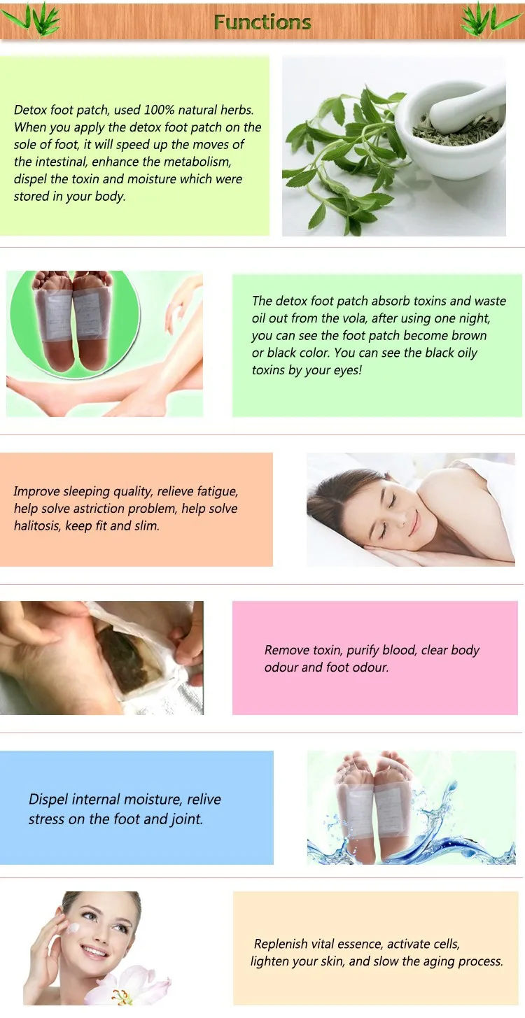 100 шт. = 50 pair Kinoki Ноги Detox Pads Патчи Массаж Релаксация Улучшить Сон Потерять