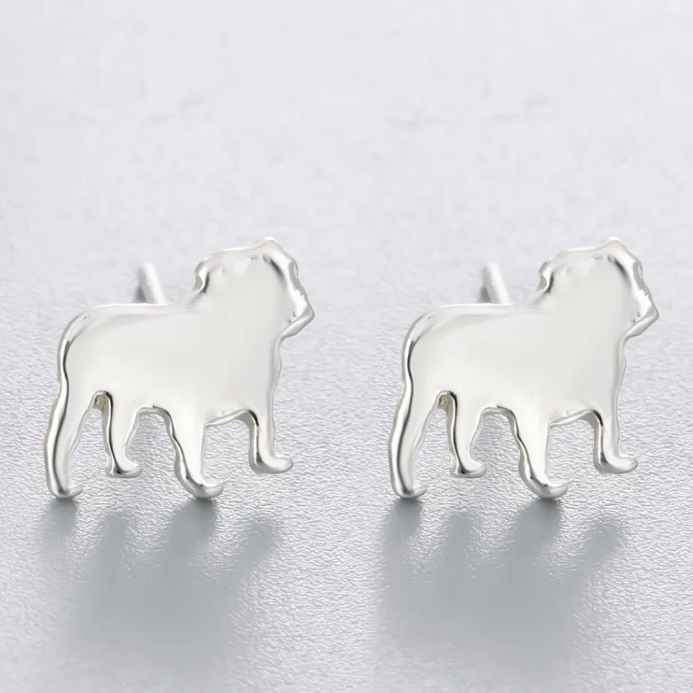 Kinitial 10 пар животных бульдог шпильки серьги крошечные милые полировки Собака