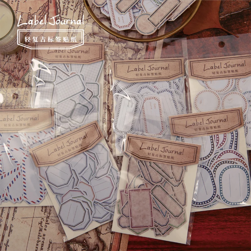 50 шт./кор. винтажная записываемая запечатываемая наклейка мини декоративная