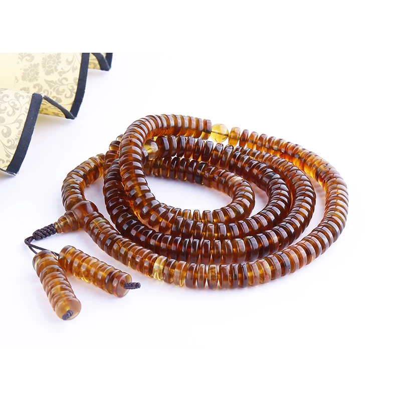 Wanfu burmite натурального янтаря плоская бусина Будды из бисера и футболка ожерелье