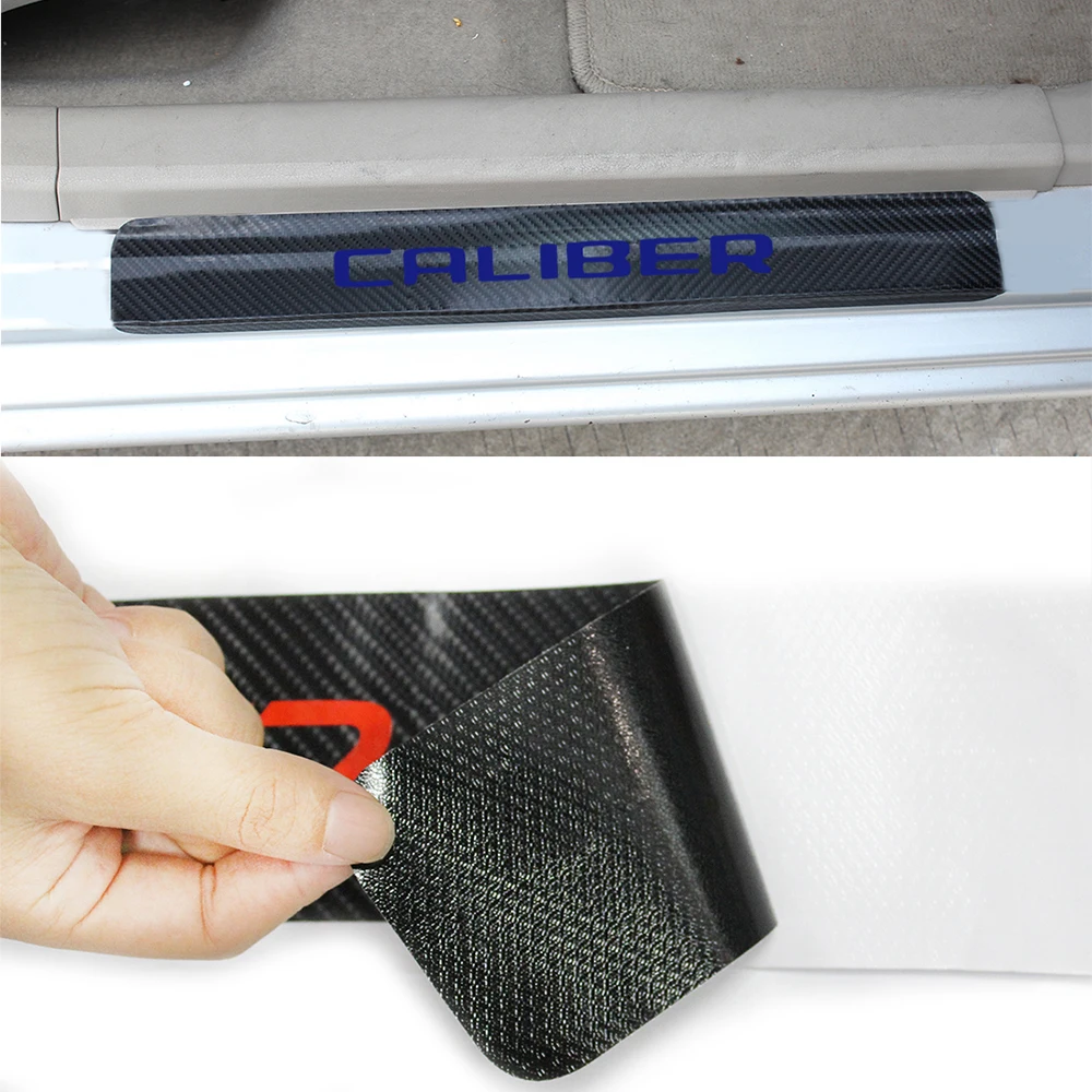 4 шт. накладки на порог автомобиля из углеродного волокна|car sticker|car accessoriescarbon fibre |