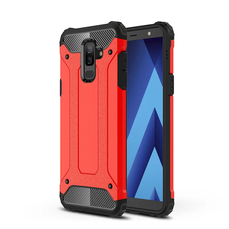 Pdgb Жесткий Чехол для samsung Galaxy M10 M20 M30 A10 A20 A20e A30 A40 A40s A50 A70 Броня защитный силиконовый гибридный Чехол - Цвет: Красный