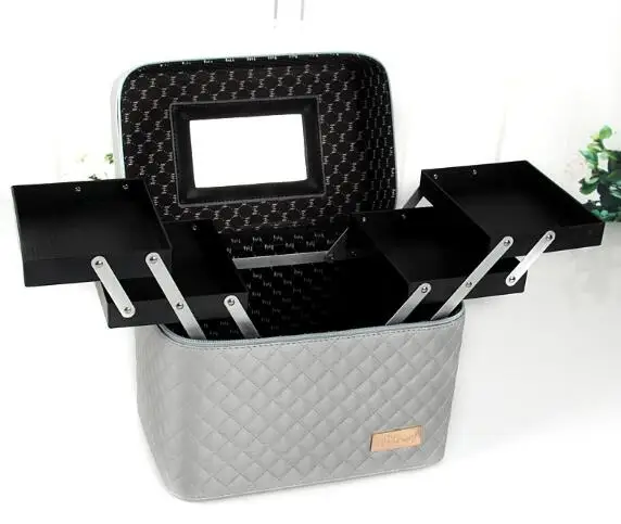 sliver makeup bag Женская косметичка с принтом летающих птиц из искусственной кожи, косметичка, чехол, органайзер для макияжа, коробка для хранения, косметичка, косметичка, Цветочный, дорожные сумки - Цвет: sliver makeup bag