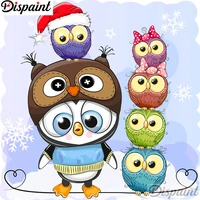dispaint full squareround drill 5d diy diamond painting owl penguin scenery 3d embroidery cross stitch 5d home decor a12431