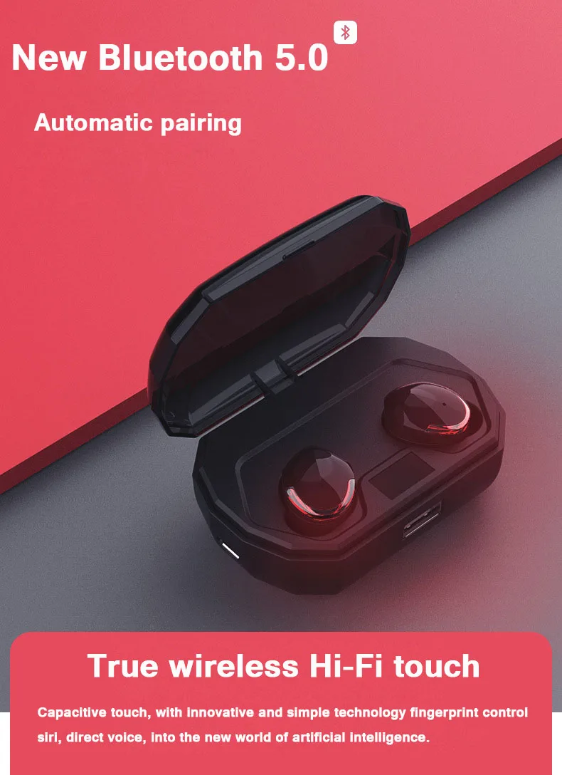 Moloke TWS 5,0 беспроводные наушники, Bluetooth наушники, спортивные наушники, стерео гарнитура, мини с микрофоном