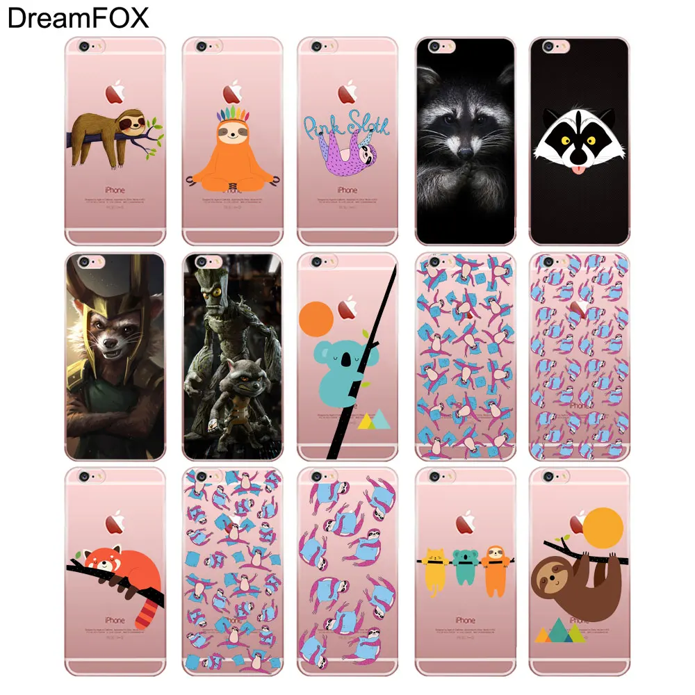 M352 Ленивец и енот Мягкий ТПУ силиконовый чехол для Apple iPhone 11 Pro X XR XS Max 8 7 6 6S Plus 5 5S SE 5C
