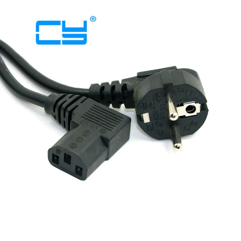 Европейский штекер плоский Nema 5 15P IEC C13 левый Ang светодиодный шнур питания кабель