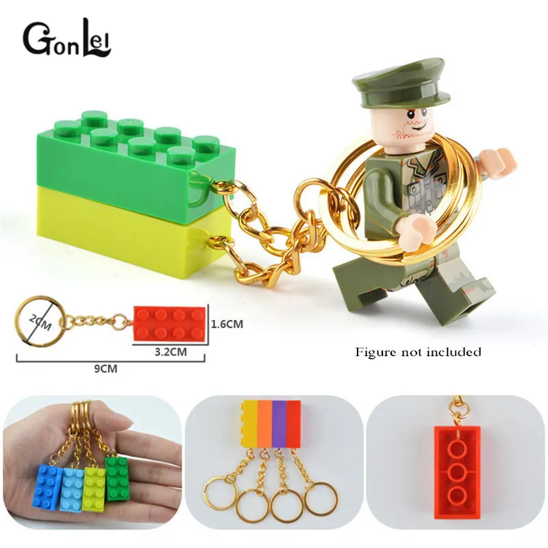 10 шт./лот цветной MOC кирпич 2X4 брелок для ключей DIY Развивающие строительные блоки