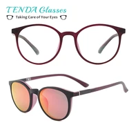 flexible plastic women round retro sun glasses polarized clip on sunglasses driving glasses for prescription lenses