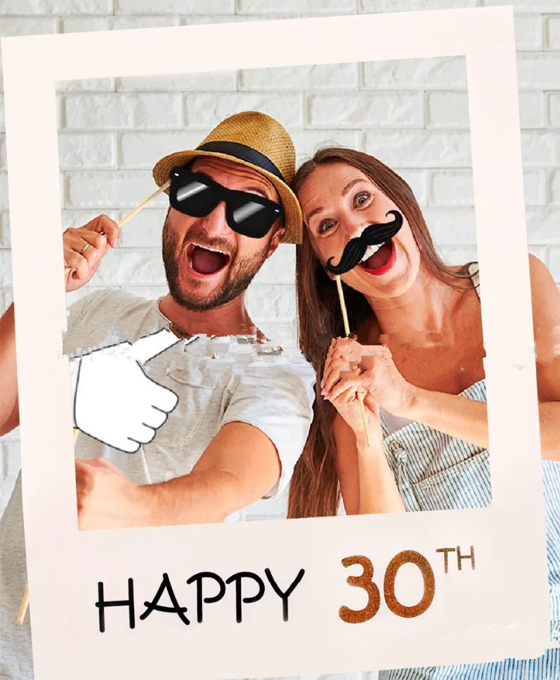 С Днем Рождения фотобудка бумага Happy 30 40 50 лет рамка фото стенд реквизит День Рождения украшения для взрослых события вечерние принадлежности