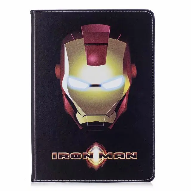 Для супергероя Ironman Обложка с изображением Бэтмена для Apple iPad 9,7 кожаный чехол ProtectiveFor iPad Air 1/2 iPad 5/6