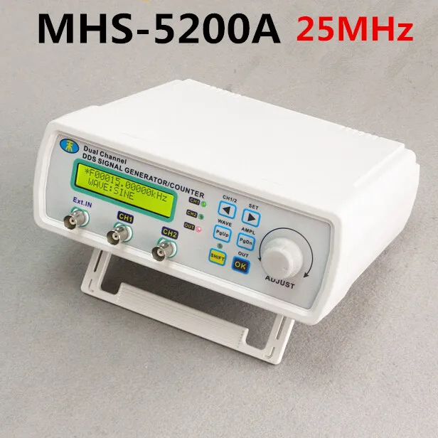 High Precision Digital DDS Dual-channel Signal Source Generator Arbitrary Waveform Frequency Meter 200MSa/s 25MHz MHS-5200A | Инструменты