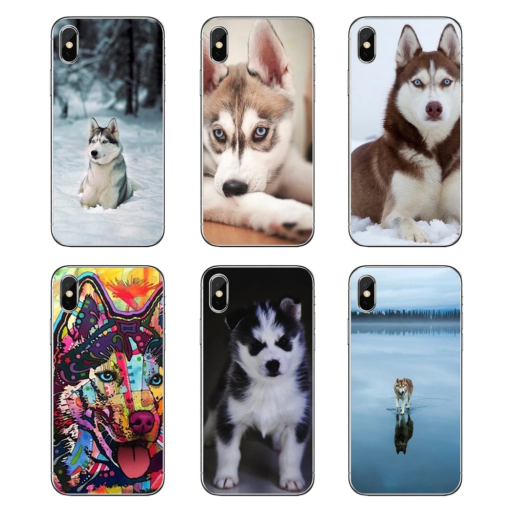 Чехол из ТПУ для Huawei Honor 8 8C 8X 9 10 7A 7C Mate 20 Lite Pro P Smart Plus Siberian Husky Dog puppies Art Poster Pattern -