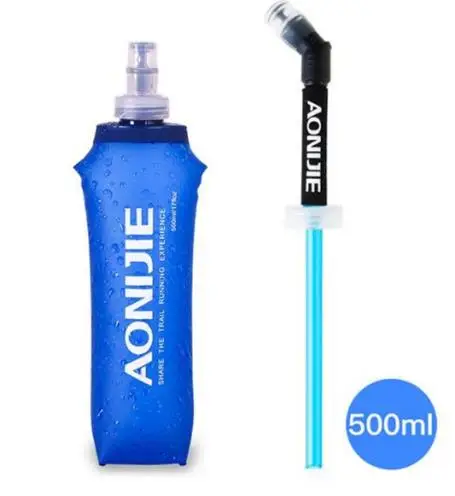 500ml with straw AONIJIE 170 мл 200 мл 250 мл 350 мл 500 мл 600 мл для бега, для спорта, для катания на велосипеде, мягкая бутылка воды складной ТПУ Мягкая термос мешок для воды - Цвет: 500ml with straw