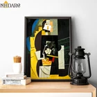Карточный плеер от художника Пабло Пикассо, классическое произведение искусства, печать на холсте, Постер, искусство, Настенная картина для украшения дома, домашний декор