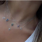 925 пробы серебряные Изящные ювелирные изделия, милая маленькая цепочка с черепом, звеньевая цепь, 3 шт., ожерелье с черепом для женщин