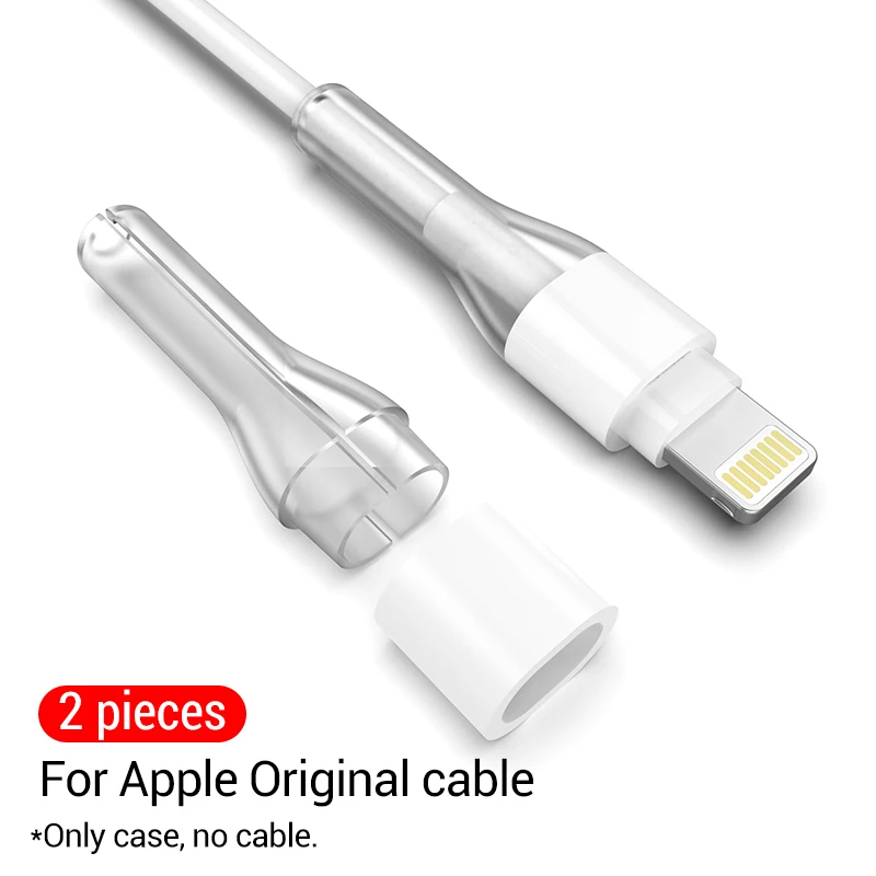 2 Piece PZOZ USB кабель протектор для iPhone X XS Max XR 8 7 6 Plus 5 S SE устройство для сматывания кабеля защита шнура для оригинального iPhone кабеля - Цвет: 2 Piece