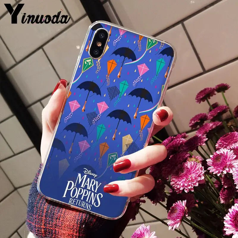 Yinuoda Mary Poppins Новое поступление Прозрачный чехол для iPhone X XS MAX 6 6S 7 7plus 8 8Plus 5 5S XR |