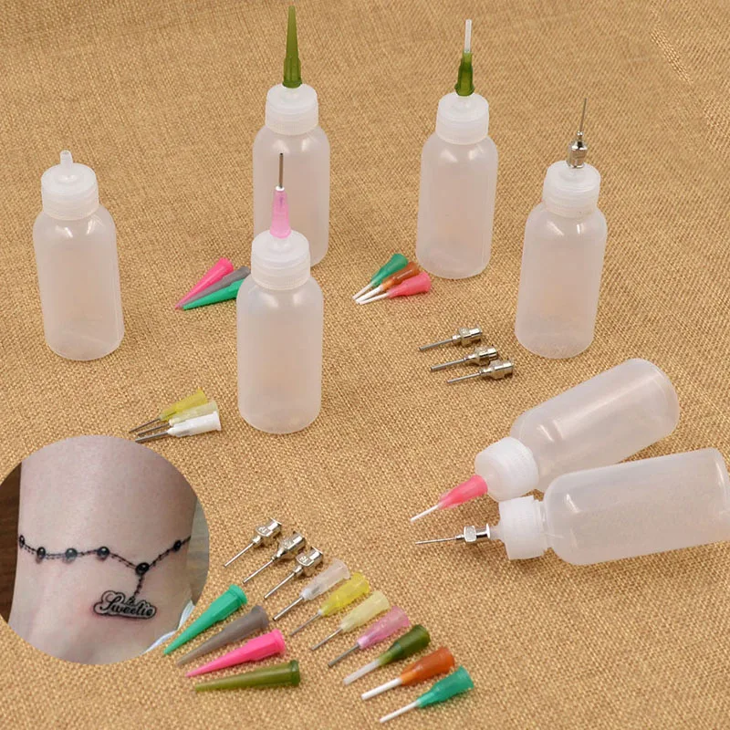 Комплект хны аппликатора 30 мл + 4 наконечника для стальных насадок набор насадка