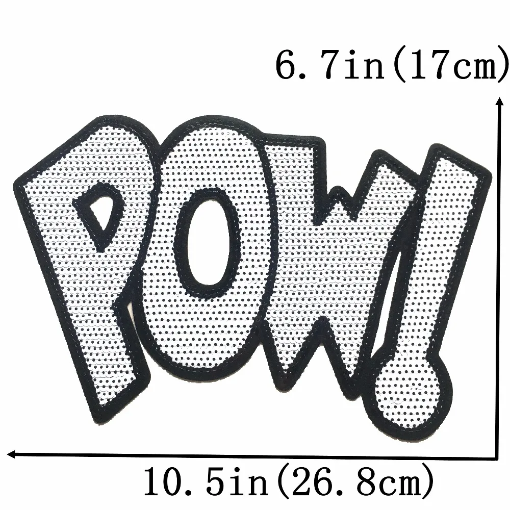 Блестки POW 2 шт.! Нашивки с буквами для одежды патчи блестками вышивки утюгом