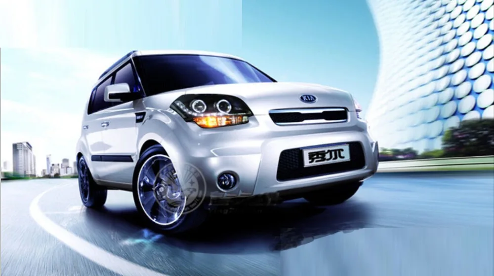 2 шт. автомобильный головной светильник для Soul 2008 2009 2010 2011 2012 головной светильник s soul светодиодный DRL беговой светильник s Bi-Xenon луч противотуманный светильник авто