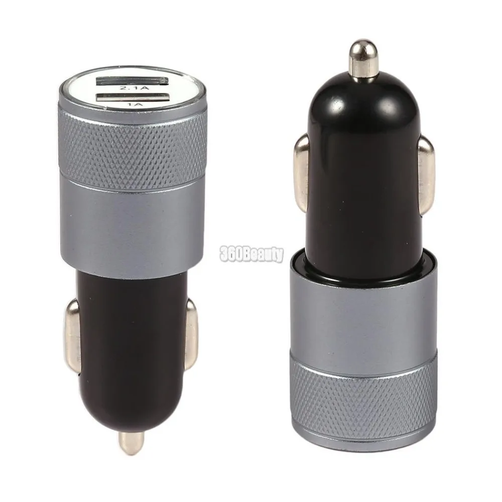 2.1A 1A двойной USB Автомобильное зарядное устройство из алюминиевого сплава