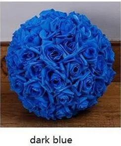 dark blue 1" 40 см большие размеры целующиеся шары искусственное шифрование розовый Шелковый цветок шар орнамент для свадебного фестиваля украшения праздника - Цвет: dark blue