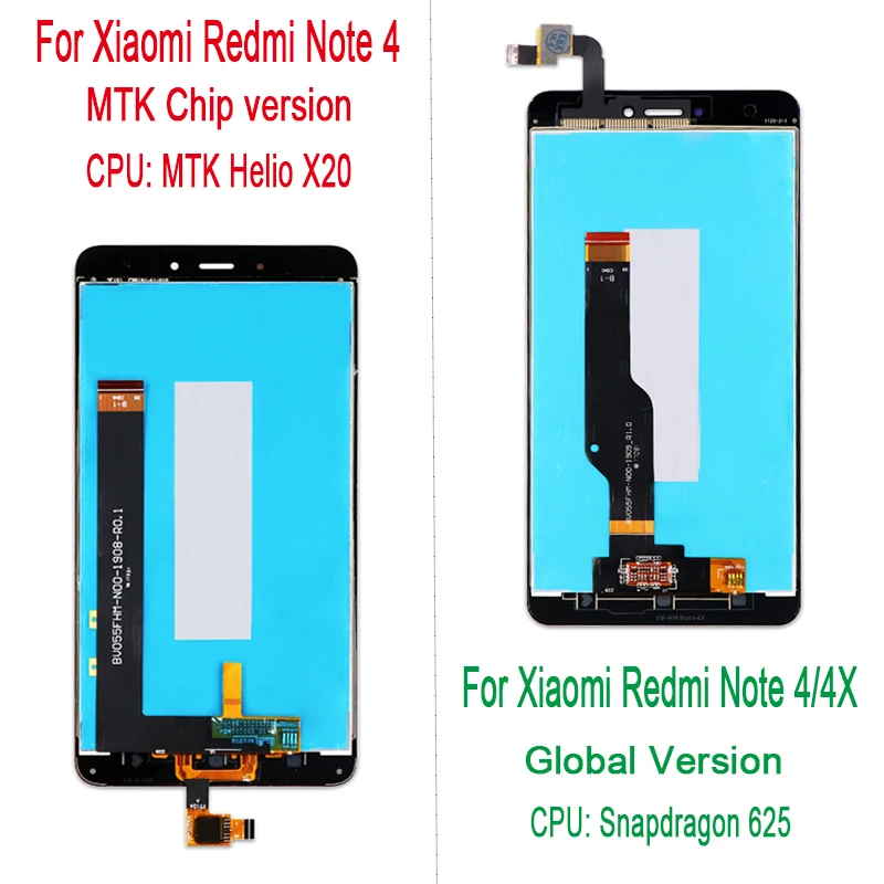 Для Xiaomi redmi note 4X 4 ЖК дисплей и сенсорный экран с рамкой дигитайзер сборка Замена MTK