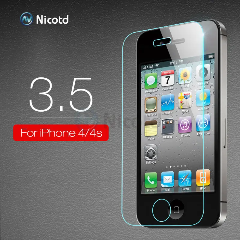 For iphone 4 4s 10 шт., закаленное стекло nicodd HD для iPhone 8, 7, 6, 6 Plus, 5, 5S, 5c, 4S, 4, Противоударная Защитная пленка для экрана для iPhone X, 10, XS MAX, XR 9 - Цвет: For iphone 4 4s