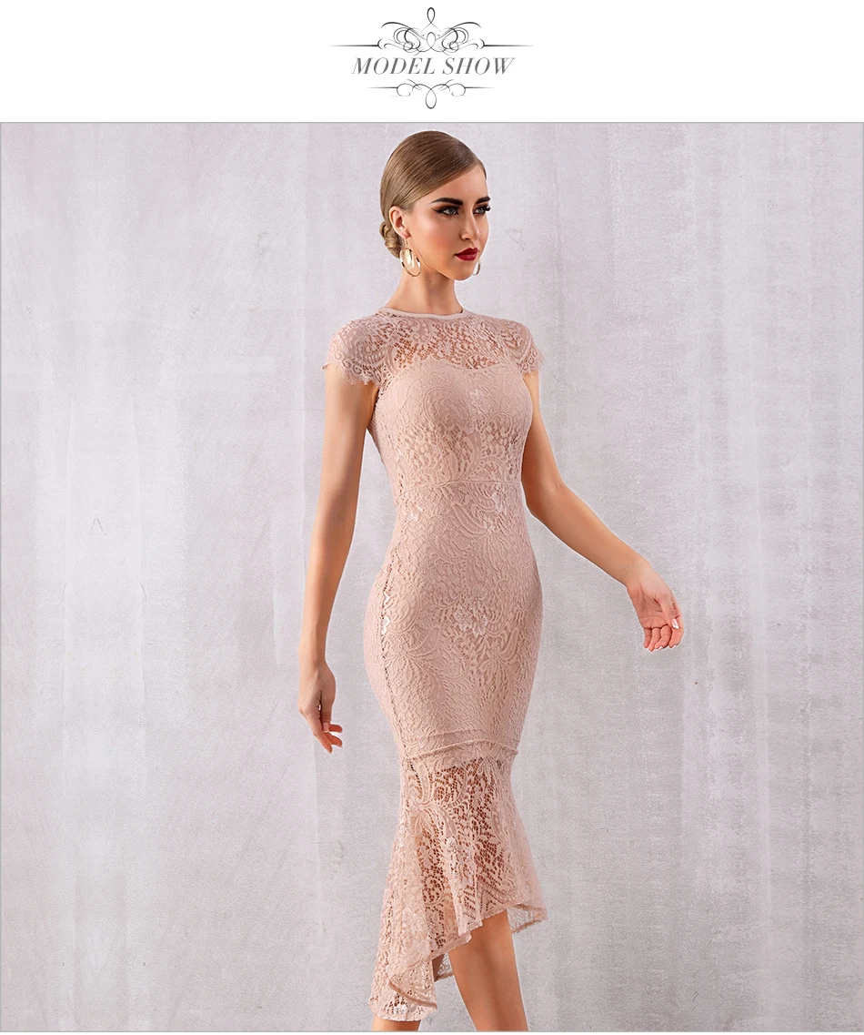 ADYCE новое летнее женское Бандажное Платье Vestidos сексуальное без рукавов Кружевное миди облегающее Клубное платье Русалка Вечерние платья знаменитостей