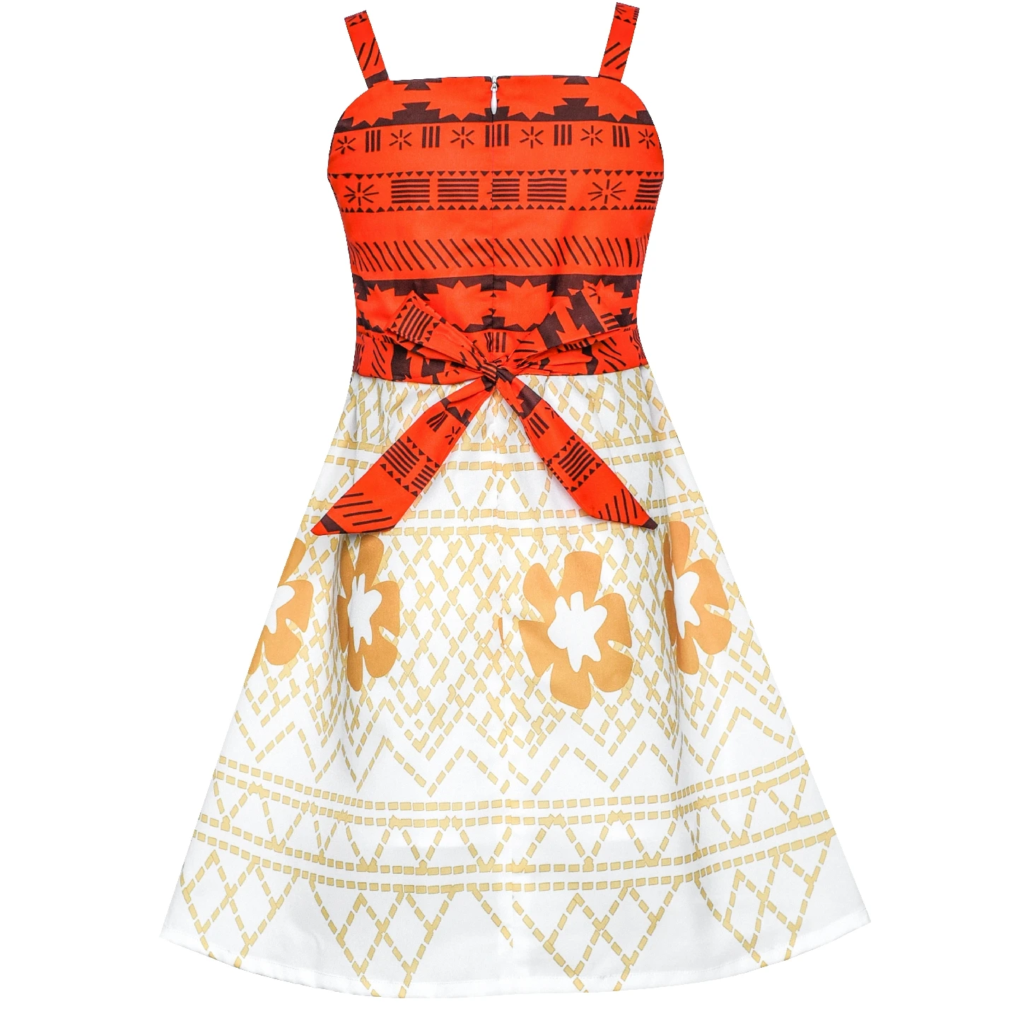 Sunny Fashion платья для девочек Цветок Девушка Платье Моана Костюм Мультфильм Косплей