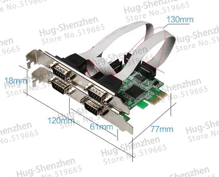 PCI-E на 4 порта RS232 PCI Экспресс резьба Com порт s к контроллеру удлинитель карты
