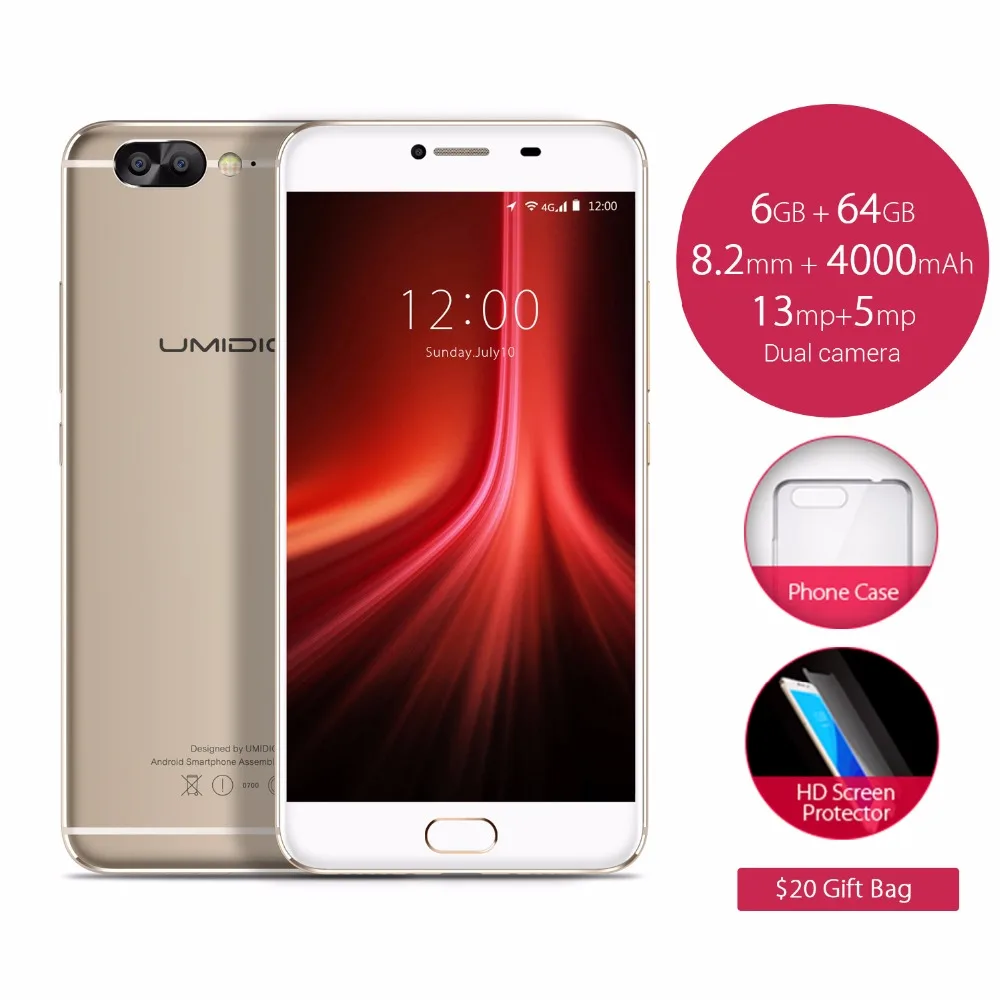 UMIDIGI Z1/Z1 Pro 6 ГБ Оперативная память 64 Встроенная Helio P20 MTK6757 2 3 ГГц Octa Core 5 дюймов FHD