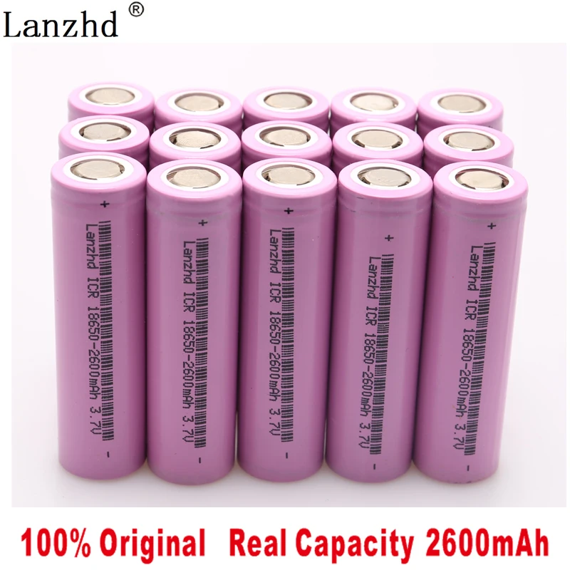 5-40Pcs ICR18650 Rechargeable Battery 2600mAh Lithium li ion Batteries 3.7V for samsung 18650 Flashlight notebook | Электроника