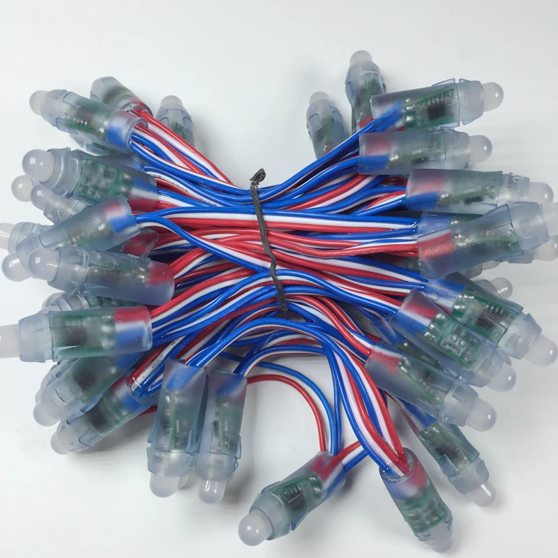 

500 шт. 12 мм WS2811 RGB светодиодный пиксельный модуль водонепроницаемый IP68 DC 12 В цифровой полноцветный 50 шт. струнный перфоратор алфавитная буква