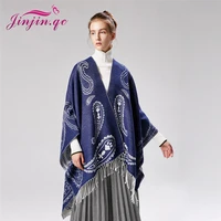 jinjin qc 2019 cashew print fashion poncho women ponchos and capes echarpe foulard femme pashmina and cape drop shipping
