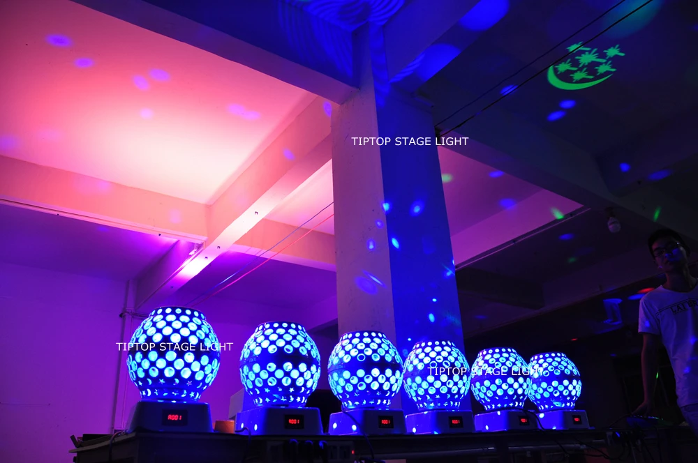 Offerte TIPTOP TP-E13 12x3 W Fase Led Lanterna Luce Festa Di Nozze Fase Vasi Club Decorazione Della Stanza Non Impermeabile RGBW Luna Stella Led