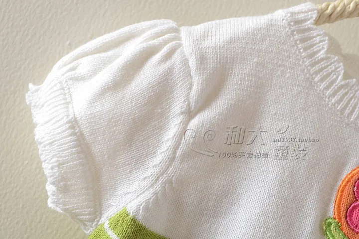 New Children Baby little Girls Pure cotton Snail Embroidery Sweater short sleeves small skirt wholesale | Мать и ребенок