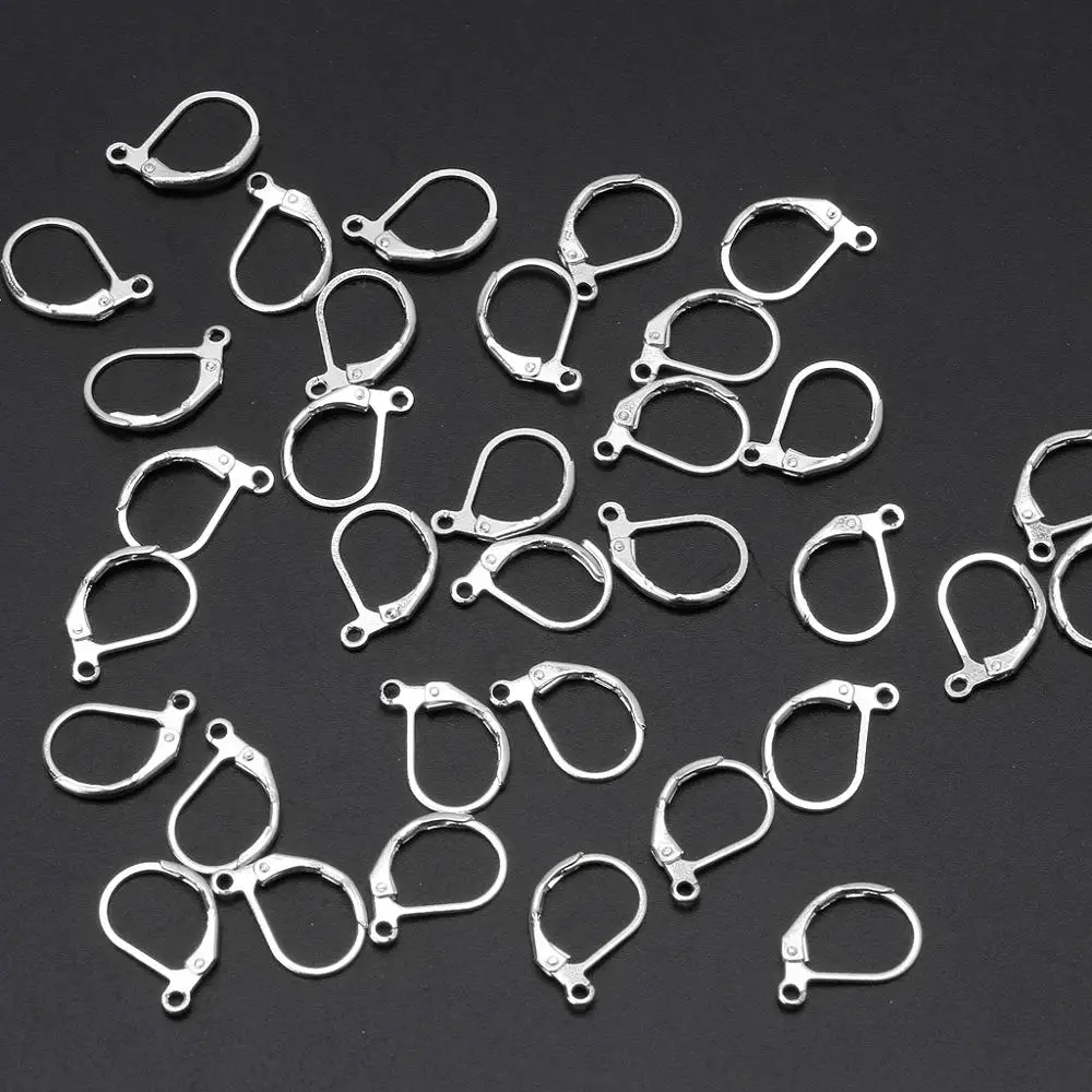 

50Pcs Lever Back DIY Earring French Hooks Ear Wire Open Loop for Jewelry Making