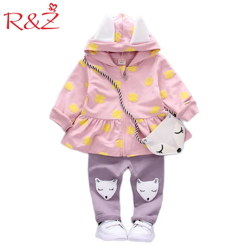 R & Z/Одежда для маленьких девочек комплекты детей 2017 г. модная милая сумка с