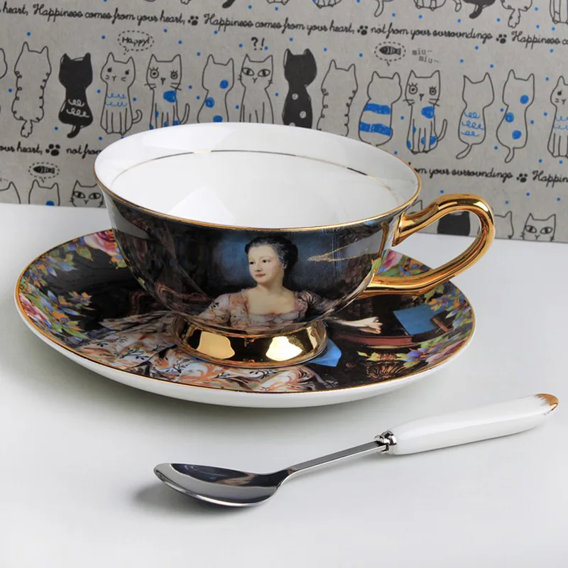 Высокое качество Королевский костяного фарфора кофейная чашка набор